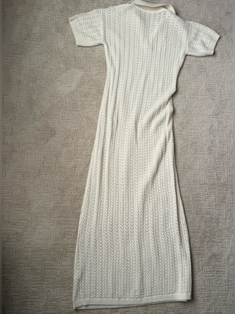Cream Crochet Knit Maxi Dress - Picture 5 of 5